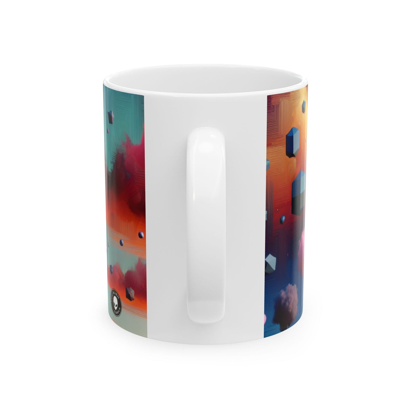 "Floating Dimensions: A Surreal Sky" - The Alien Ceramic Mug 11oz