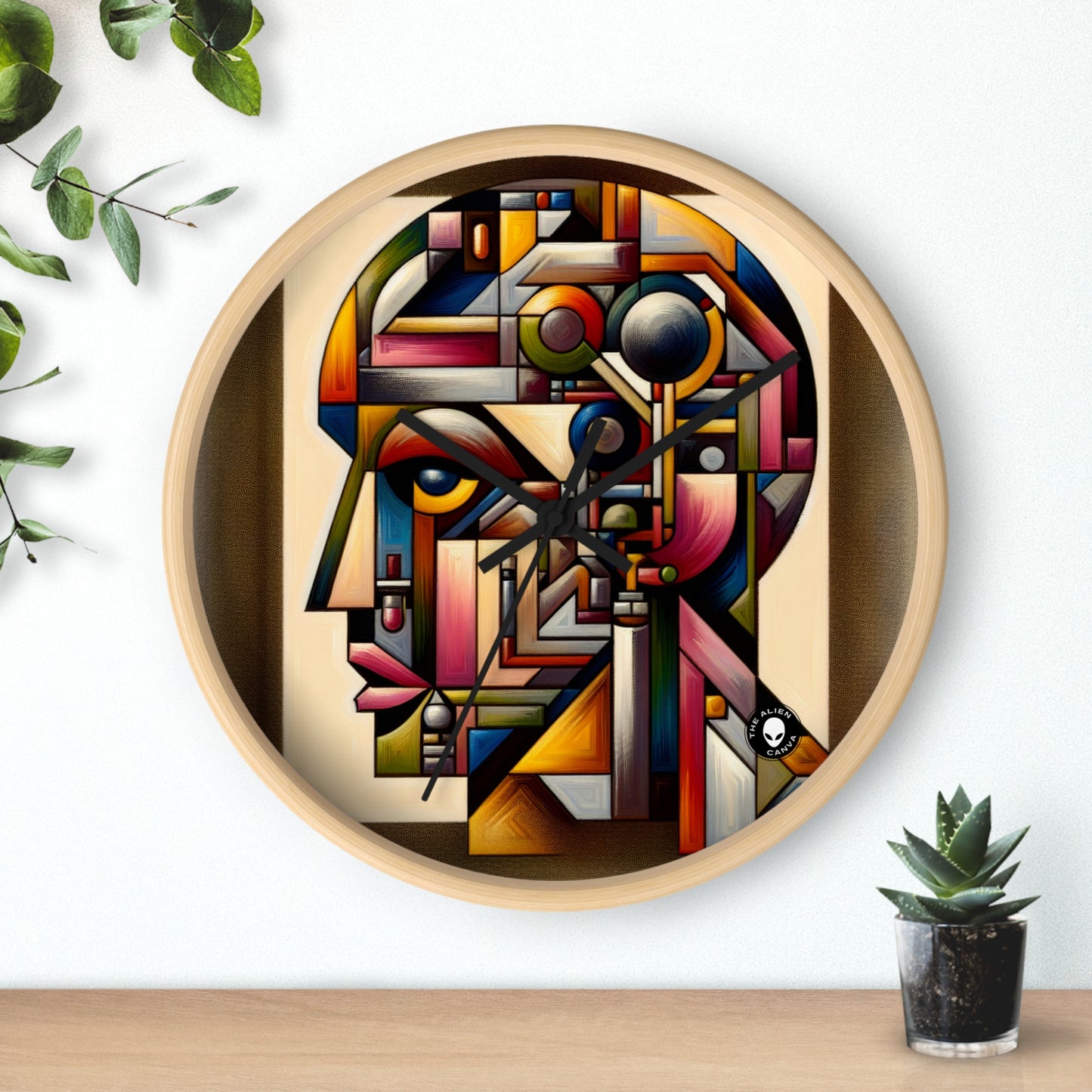 "Mi reflejo cubista" - El cubismo del reloj de pared alienígena