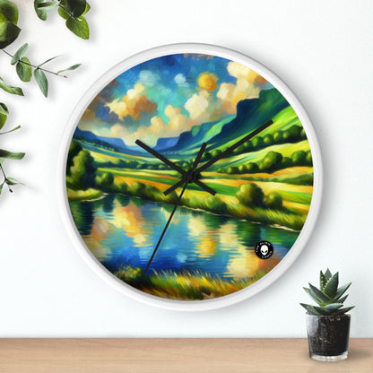 "Serenity at Sunset: An Impressionistic Meadow" - The Alien Wall Clock Impressionism