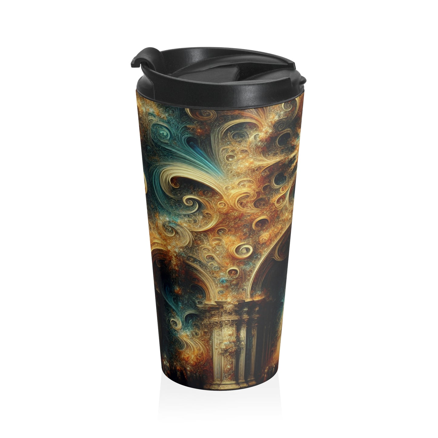 "Opulent Feasting: A Baroque Banquet" - The Alien Stainless Steel Travel Mug Baroque