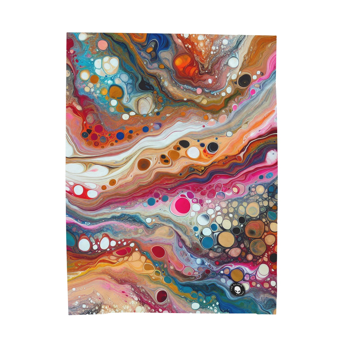 "Couleurs cosmiques : création d'une coulée acrylique fascinante inspirée des nébuleuses célestes" - La couverture en peluche Alien Velveteen Acrylique Pouring