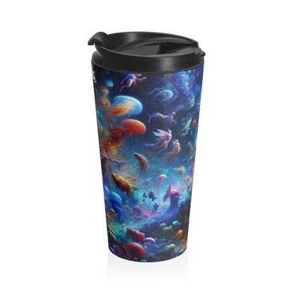 « Glowing Coral Dance Party » – La tasse de voyage en acier inoxydable Alien