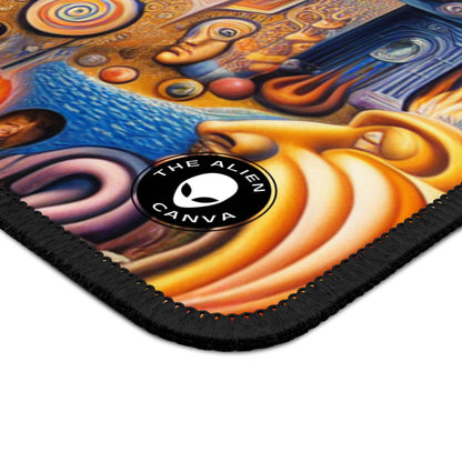 "Melted Time: A Whimsical Dance of Dreams" - The Alien Gaming Mouse Pad Surrealism