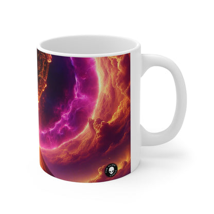 "Ring of Doom: A Surreal Descent." - The Alien Ceramic Mug 11oz