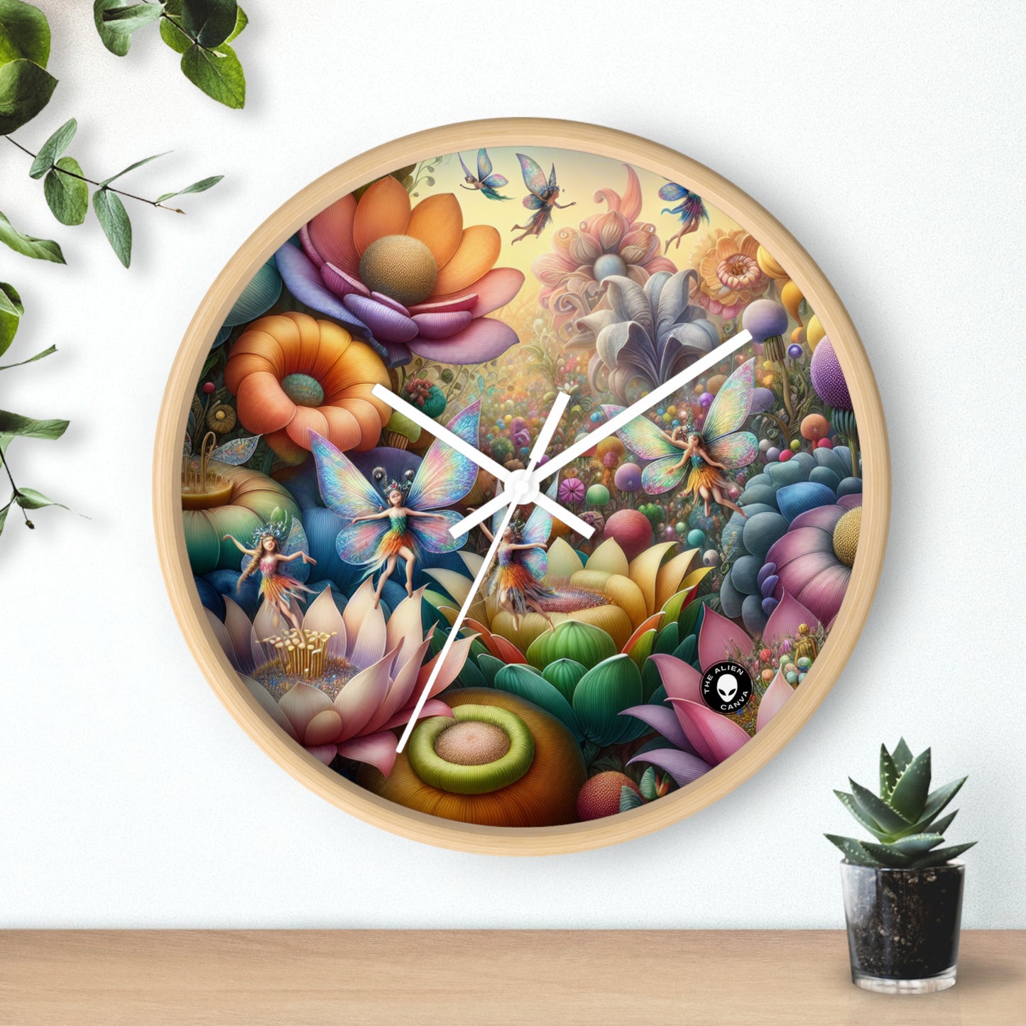 "Jardin enchanté : où dansent les fées" - L'horloge murale extraterrestre