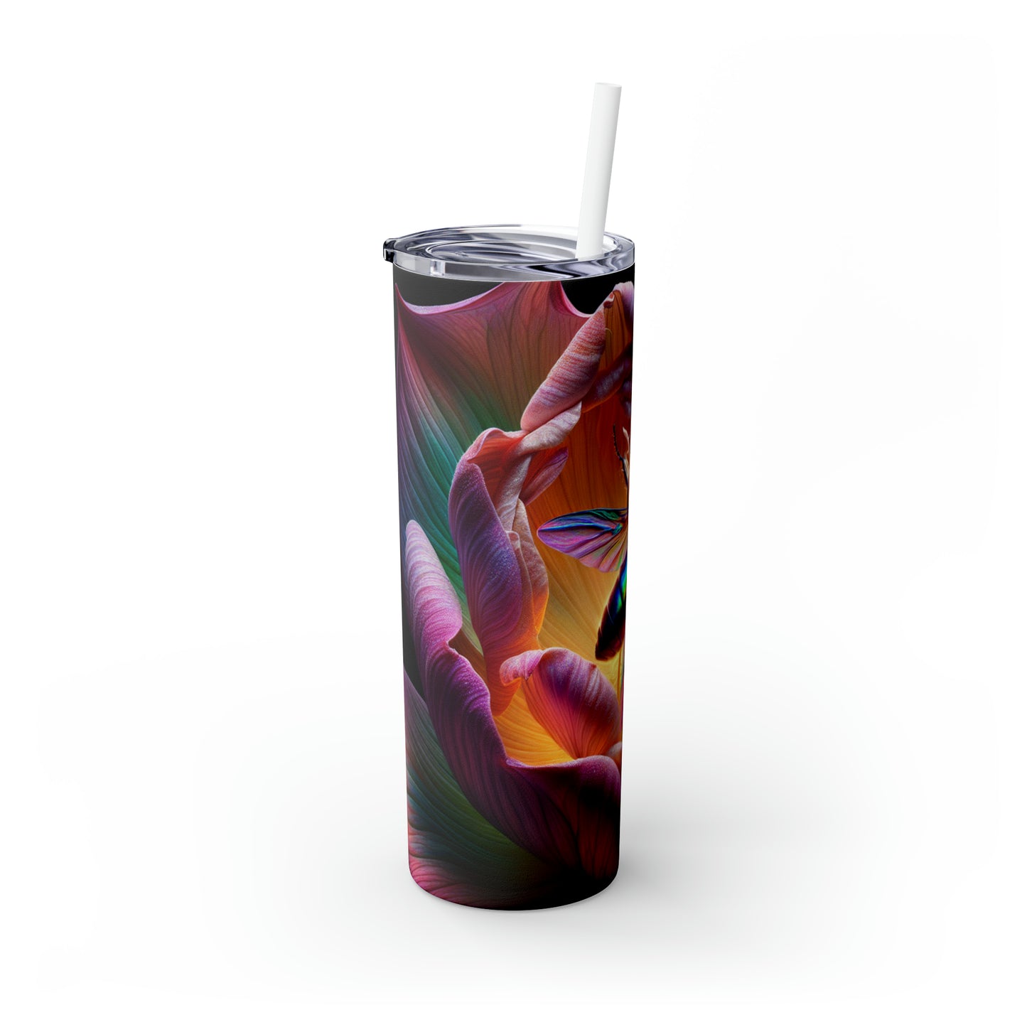 "The Beauty of Nature: A Hyperrealistic Insect Mosaic" - The Alien Maars® Skinny Tumbler with Straw 20oz Hyperrealism