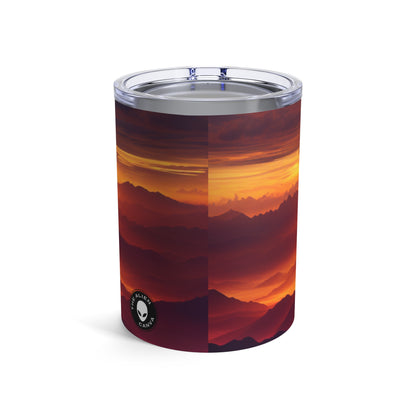 "Dawning Peaks : Un lever de soleil sur une montagne" - The Alien Tumbler 10oz