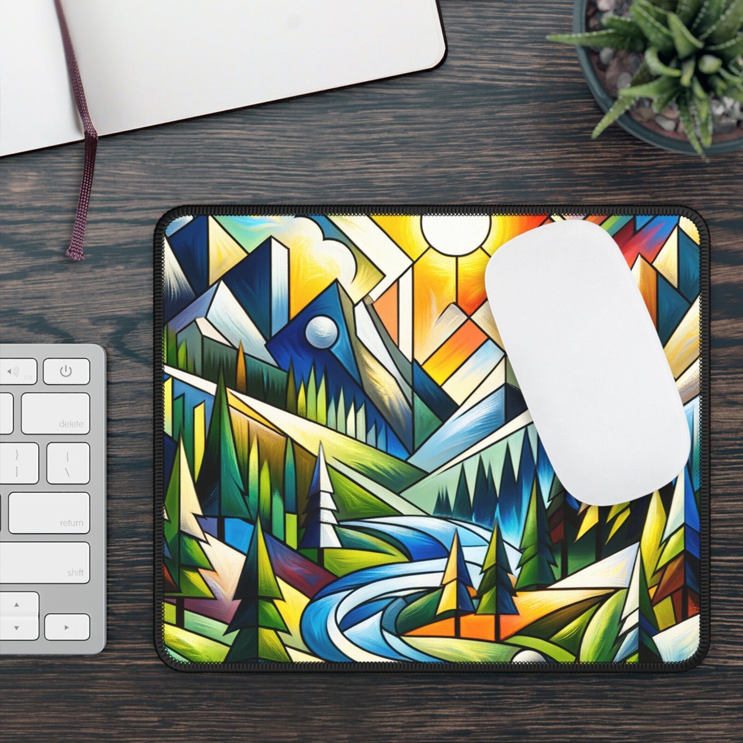 "Cubic Naturalism" - The Alien Gaming Mouse Pad Cubism Style