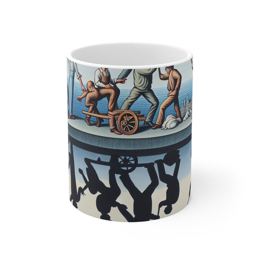 "Digital Dilemmas: Exploring the Human Condition in the Age of Technology" - The Alien Ceramic Mug 11oz Social Realism