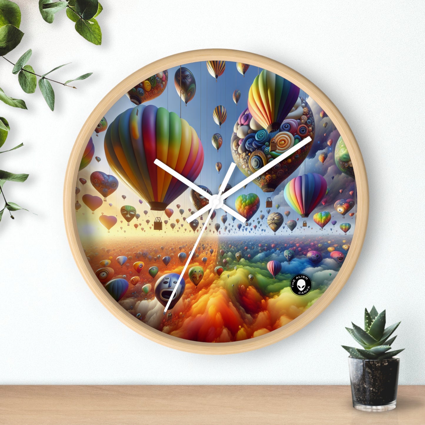 "Emotional Skyline: A Surreal Balloon Landscape" - The Alien Wall Clock