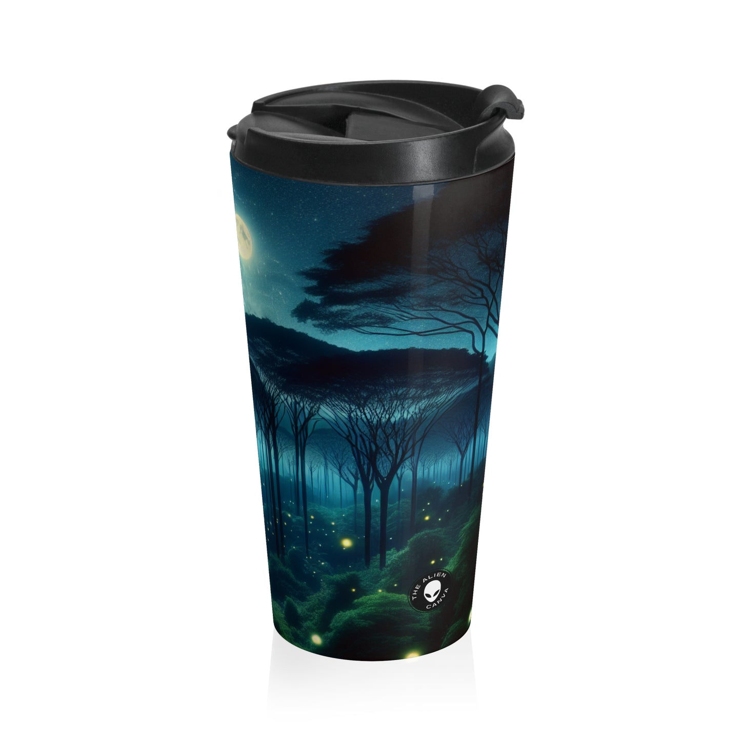 "Moonlit Enchantment" - La taza de viaje de acero inoxidable de Alien