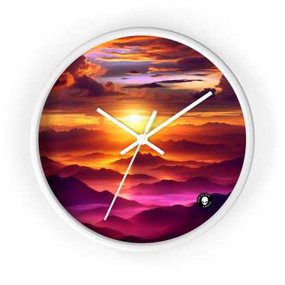 "Dawning Peaks: A Mountain Sunrise" - The Alien Wall Clock