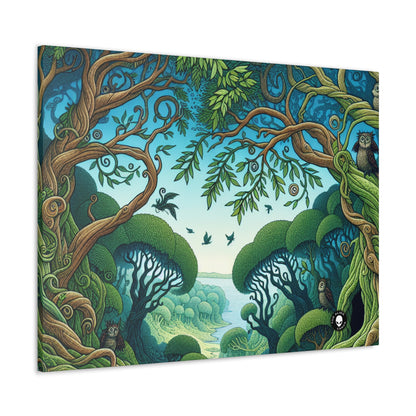 "Enchanted Woodland: Where Trees Dance and Creatures Roam" - The Alien Canva