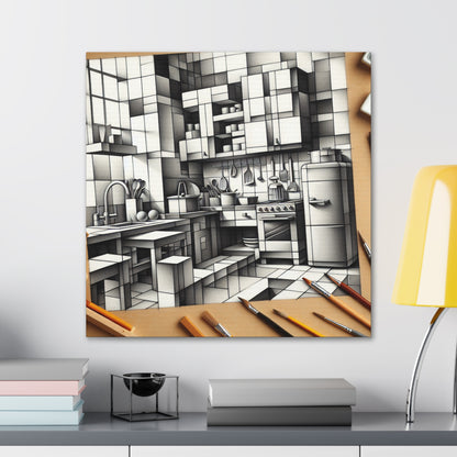 "Cubist Kitchen Collage" - The Alien Canva Cubism Style