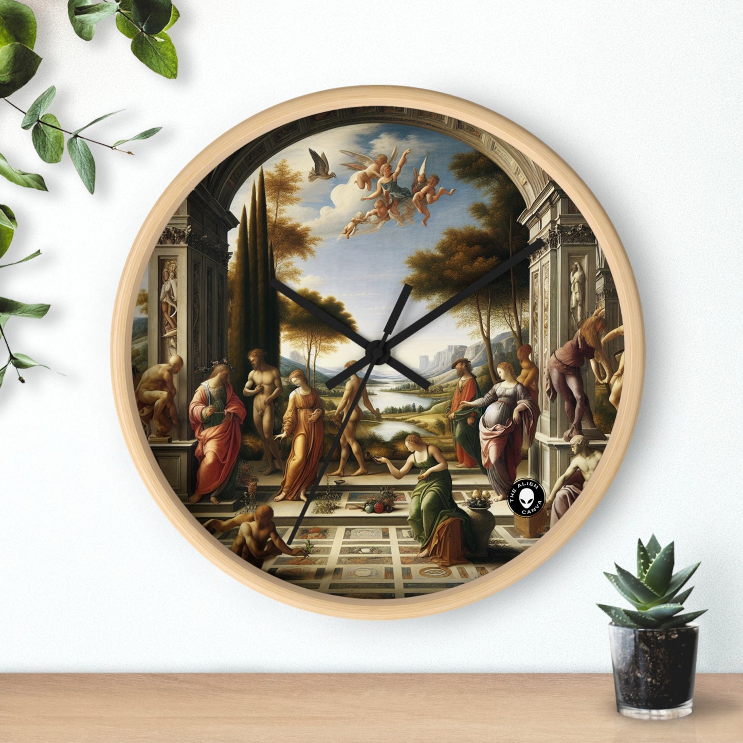 "El renacimiento de una ciudad: combinación de elegancia clásica con energía urbana moderna" - The Alien Wall Clock Renaissance Art