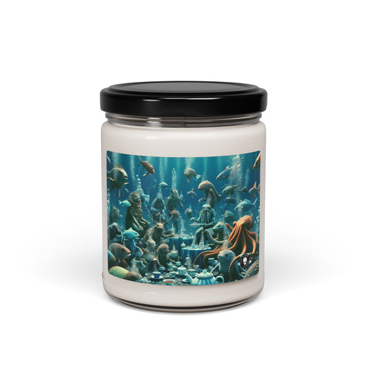 « L'heure du thé dans la mer bleue profonde » - Bougie parfumée au soja Alien 9oz