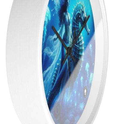 "Mermaid Magic: Journey with the Giant Seahorse" - The Alien Wall Clock