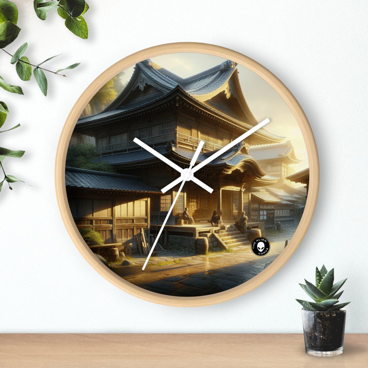 "Golden Hour Bliss: Paisaje de realismo fotográfico" - El reloj de pared alienígena Realismo fotográfico