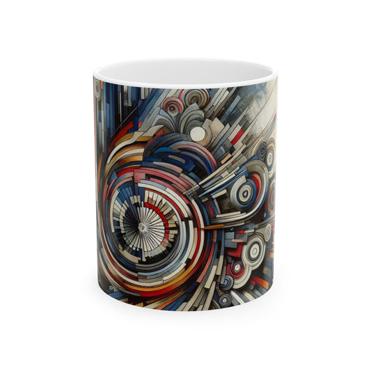 "Fragmented Realms: A Surreal Exploration in Color and Form" - The Alien Ceramic Mug 11oz Avant-garde Art