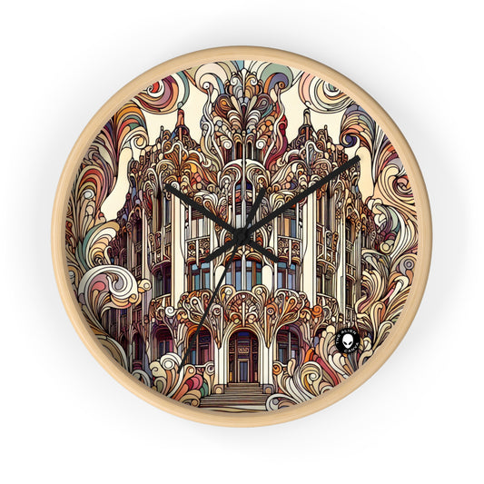"Enchanted Seasons: Art Nouveau Forest Illustration" - The Alien Wall Clock Art Nouveau