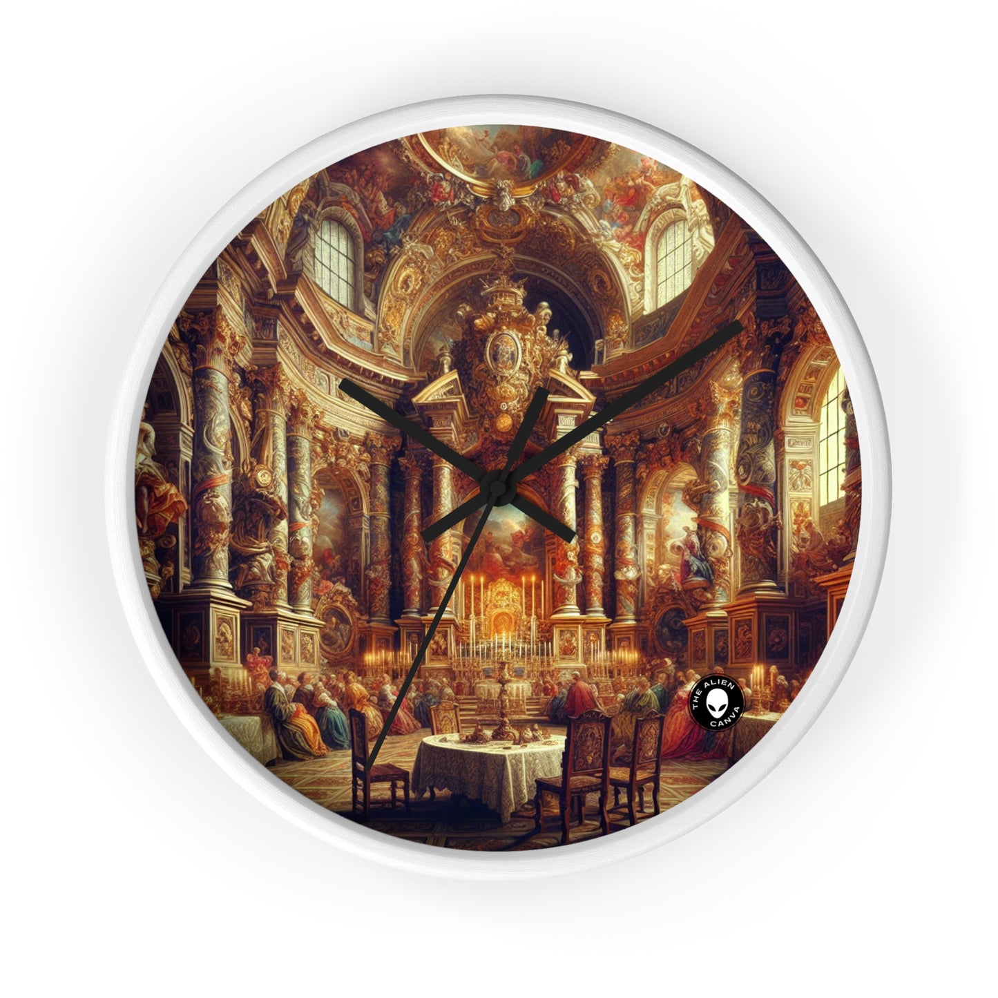 "Masquerade Majesty: A Regal Baroque Ballroom" - The Alien Wall Clock Baroque