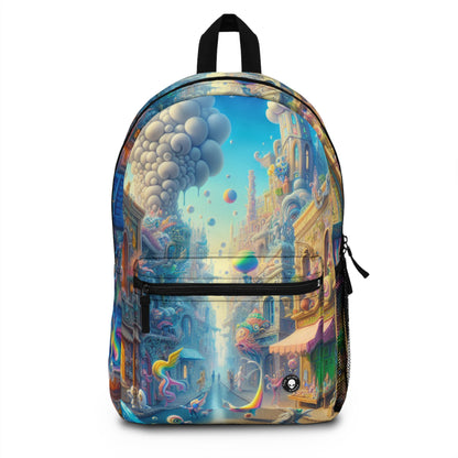 "Whimsical Wonders: A Vibrant Street Scene" - The Alien Backpack