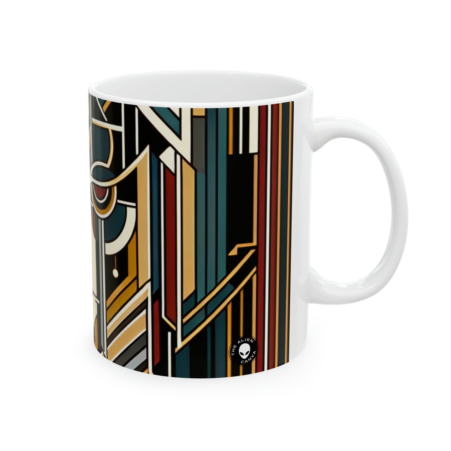 "Glamour & Decadence: A 1920s Art Deco Cocktail Soiree" - The Alien Ceramic Mug 11oz Art Deco