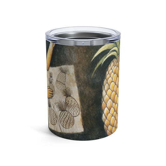 « Récolte d'ananas » - Le style de peinture rupestre Alien Tumbler 10oz