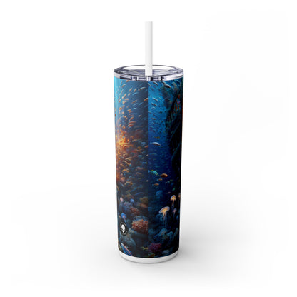 "Enigmatic Underwater World" - The Alien Maars® Skinny Tumbler with Straw 20oz