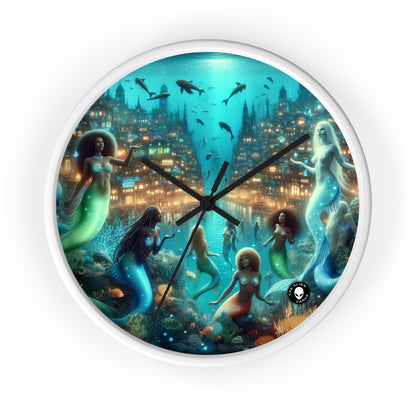 "Glimmering Depths: The Enchanted Underwater City" - The Alien Wall Clock