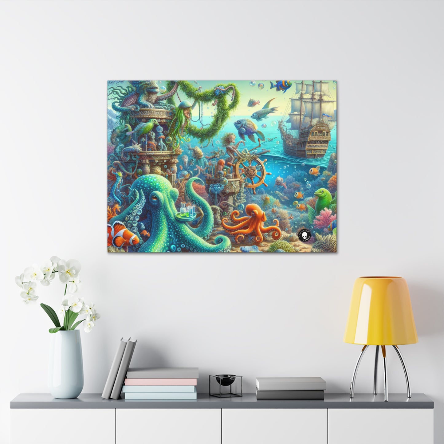 "Fiesta sous-marine" - La toile Alien