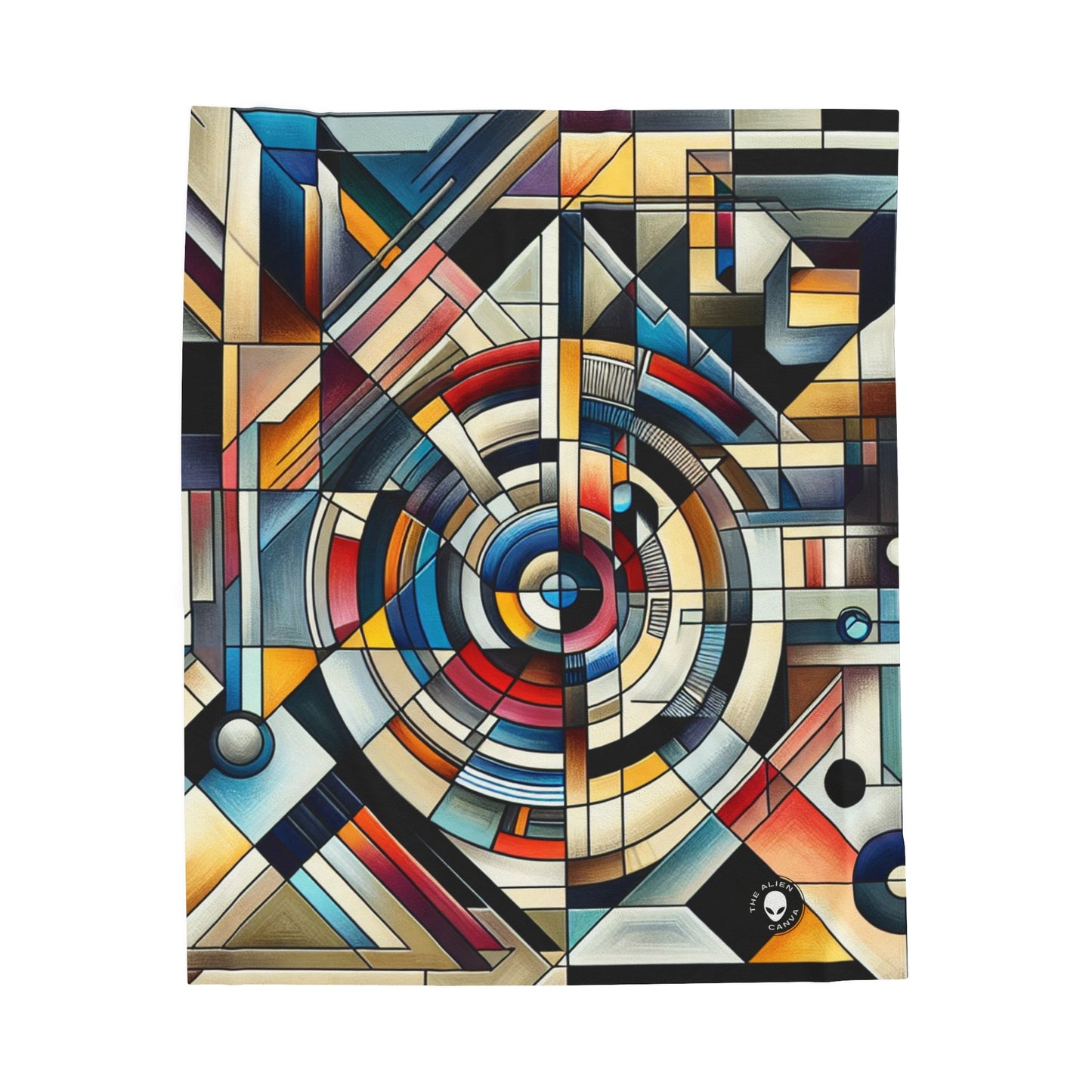 "City Lights: Geometric Nightfall" - The Alien Velveteen Plush Blanket Geometric Abstraction