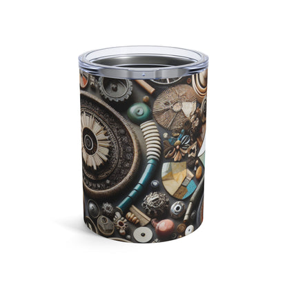 "Nature's Tapestry: Assemblage Art with Found Objects" - The Alien Tumbler 10oz Assemblage Art