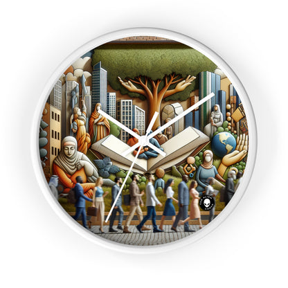 "Unity in Diversity: A Social Sculpture Celebrating Interconnectedness" - The Alien Wall Clock Social Sculpture