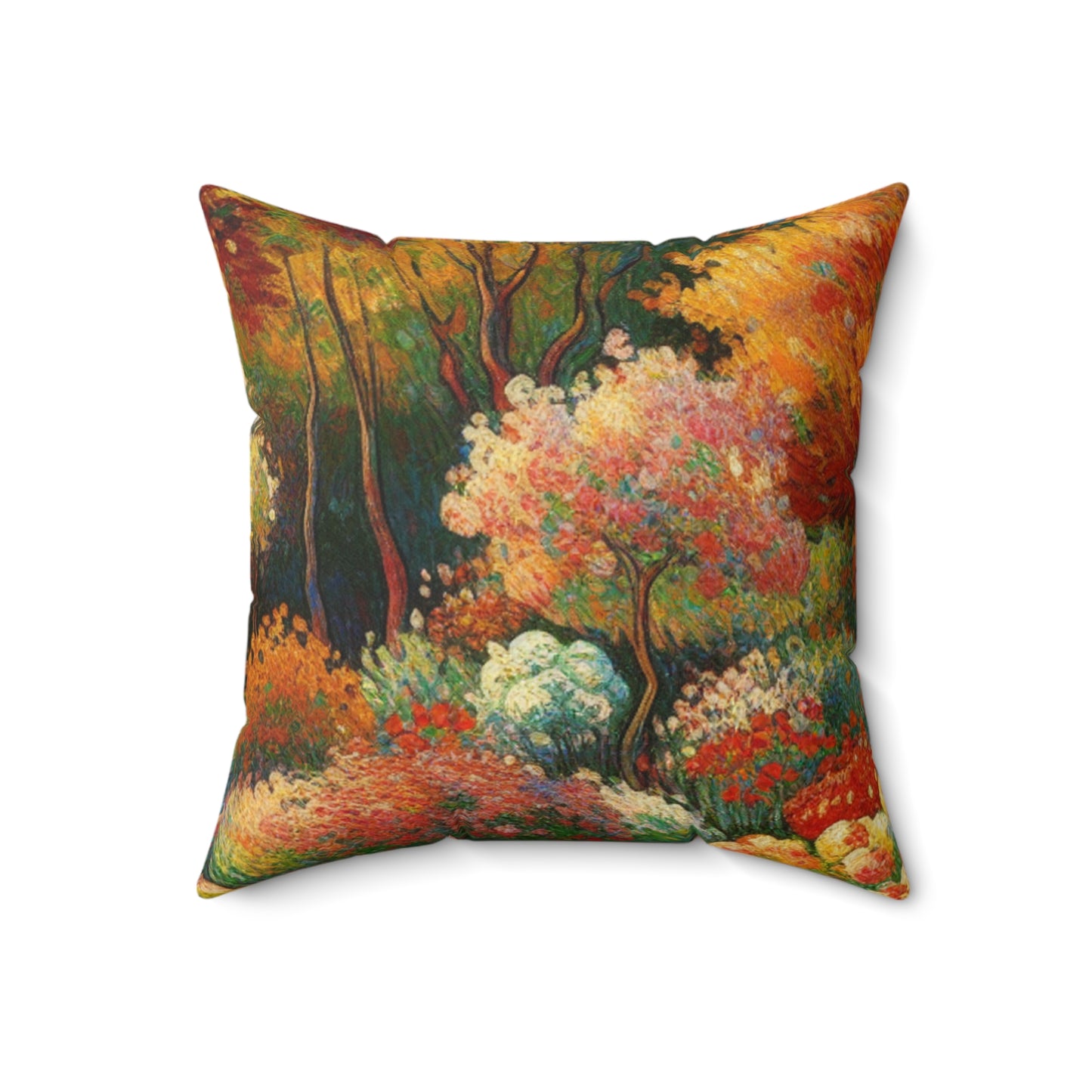 "Fauvist Garden Oasis" - The Alien Spun Polyester Square Pillow Fauvism Style