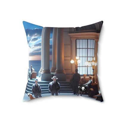 Title: "Ocean Symphony: A Photorealistic Ode to the Crashing Waves"- The Alien Spun Polyester Square Pillow Photorealism