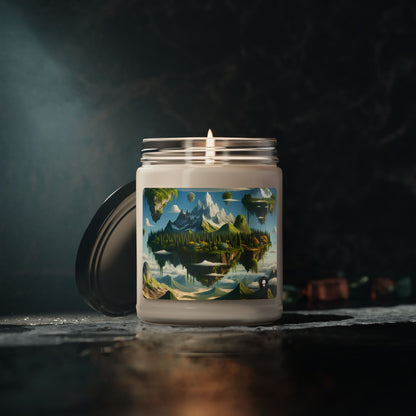 "Elemental Isles: Un viaje de ensueño a través de las maravillas de la naturaleza" - Vela de soja con aroma alienígena de 9 oz