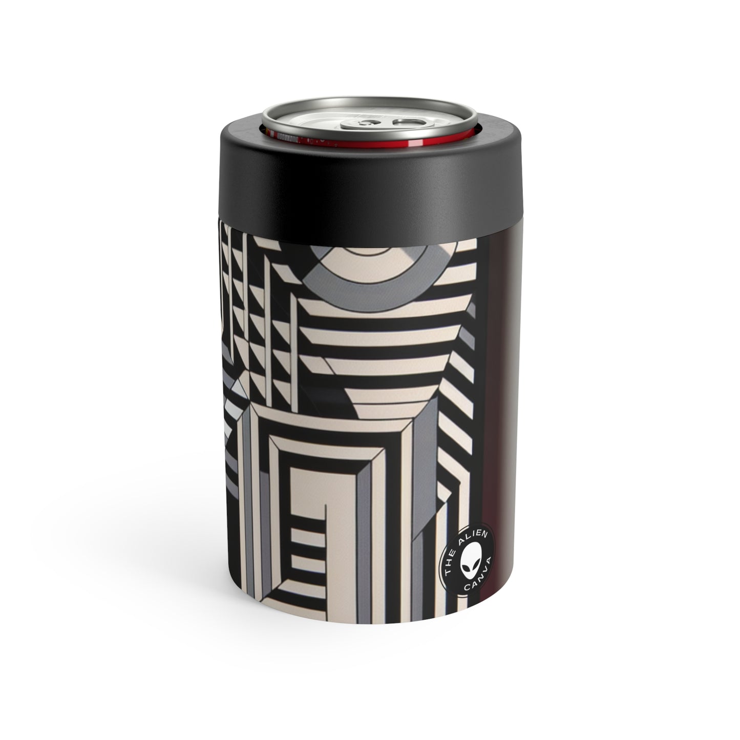 "Mesmerize : Géométrie audacieuse de l'Op Art en noir et blanc" - The Alien Can Holder Op Art