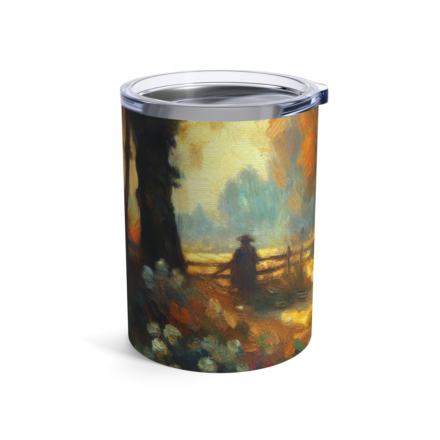 "Sunset Serenity: Pintura impresionista de jardín" - The Alien Tumbler 10oz Impresionismo