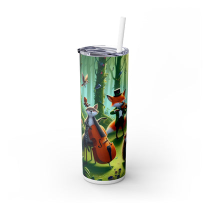 "Melodious Menagerie: Musical Animals in the Enchanted Forest" - The Alien Maars® Skinny Tumbler with Straw 20oz