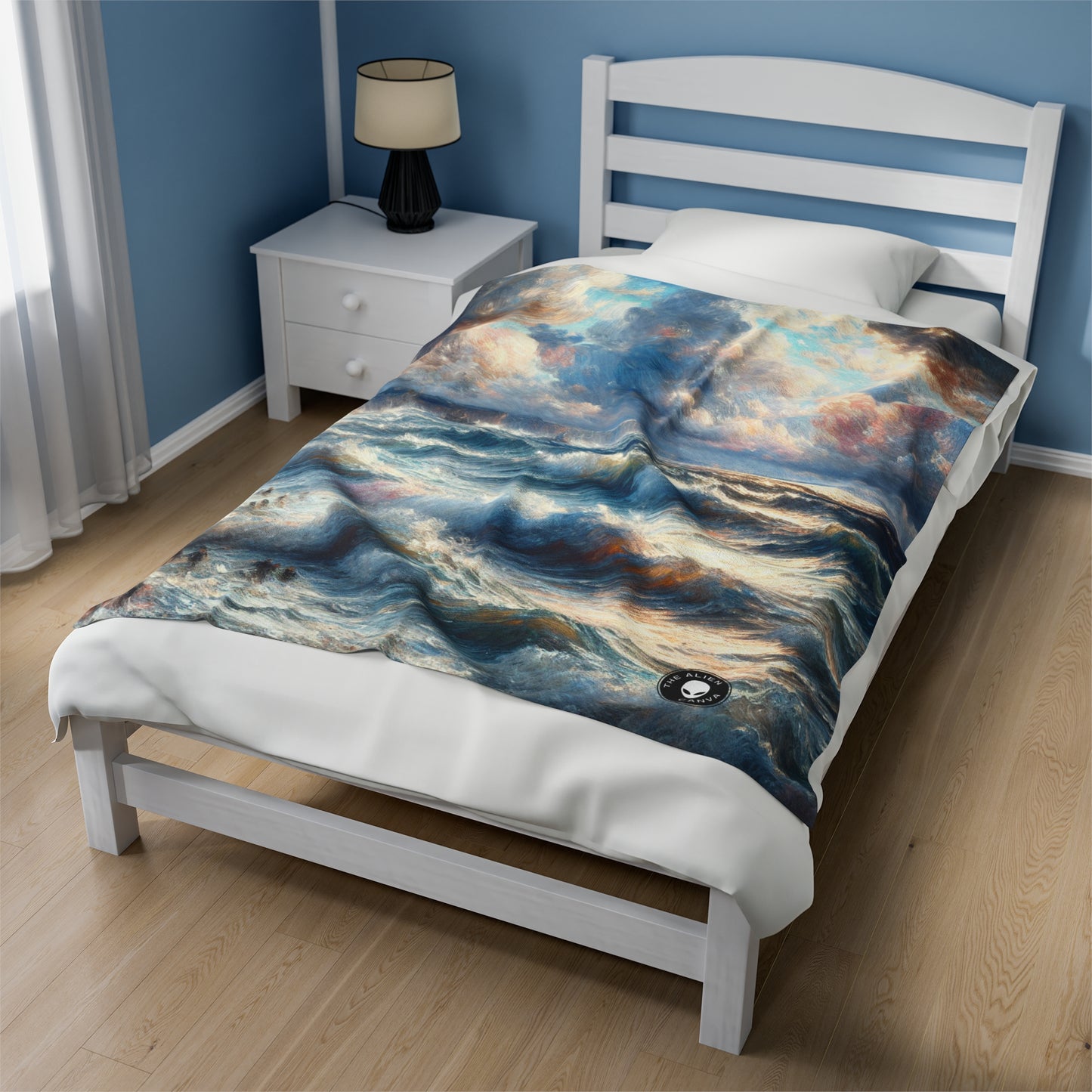 "Storm-Tossed Seas" - The Alien Velveteen Plush Blanket Impressionism