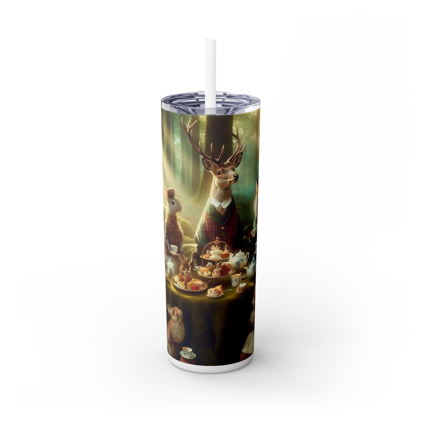 "Enchanted Tea Party" - The Alien Maars® Skinny Tumbler with Straw 20oz