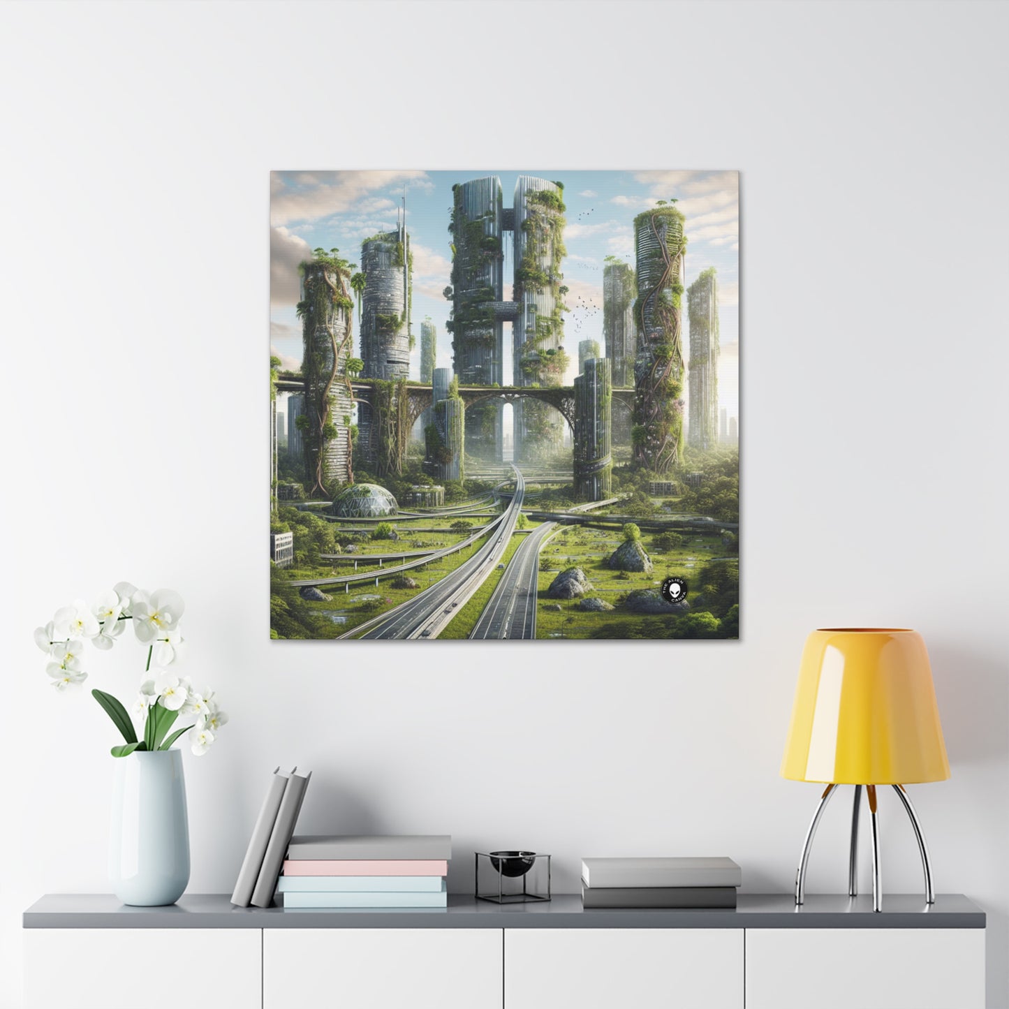 "Nature's Reclamation: A Futuristic Cityscape" - The Alien Canva