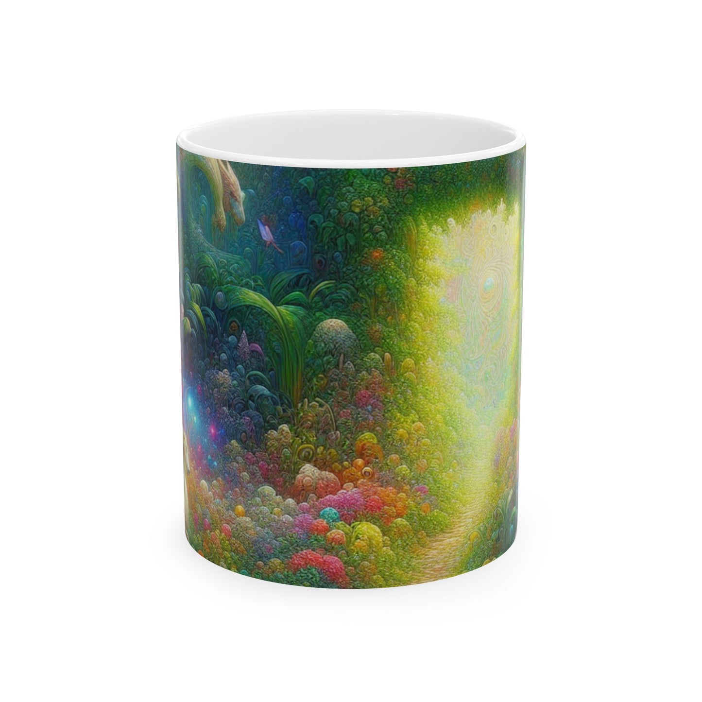 "Jardín Místico del Encanto" - Taza de Cerámica Extraterrestre 11oz