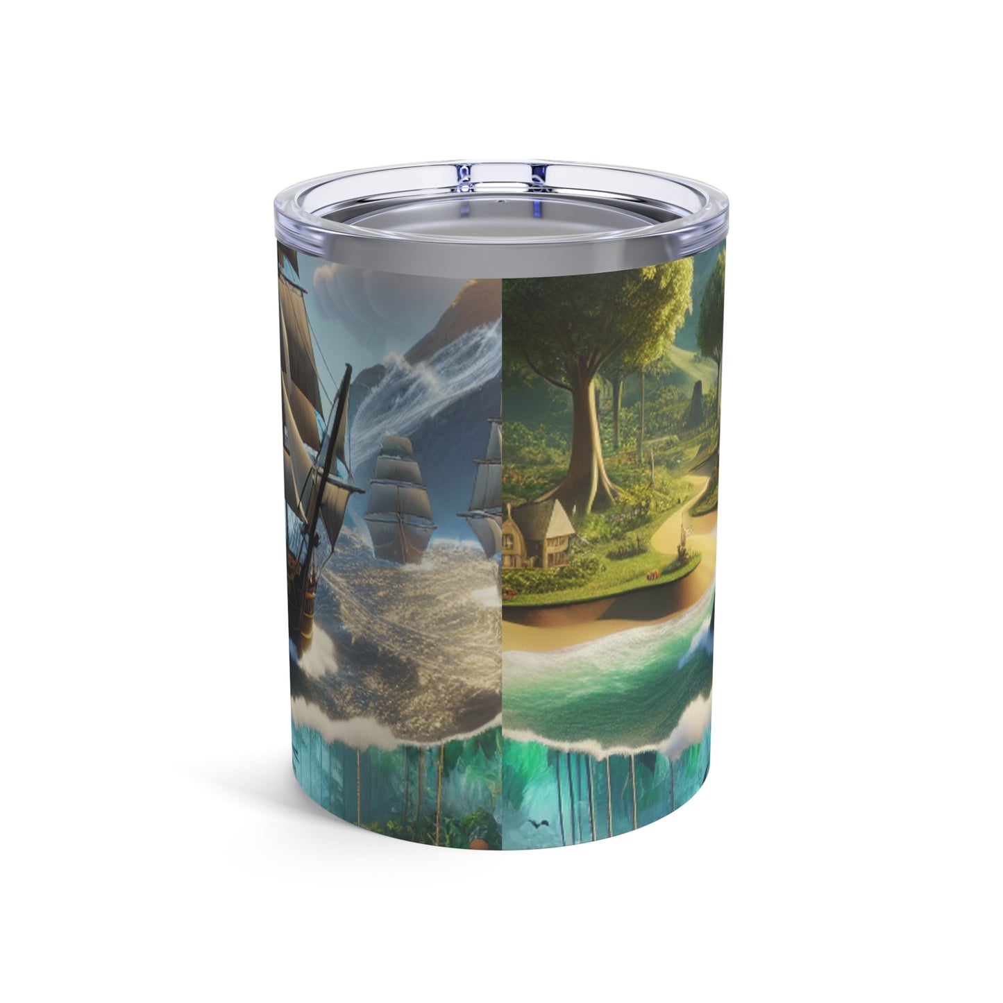 "Virtual Reality Odyssey: Una experiencia artística inmersiva en 3D" - The Alien Tumbler 10oz Virtual Reality Art Style