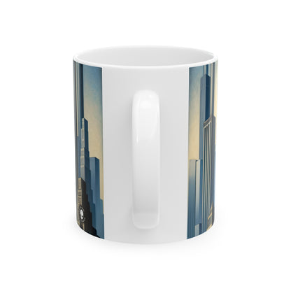 "Modern Metropolis: A Precisionism Perspective" - The Alien Ceramic Mug 11oz Precisionism