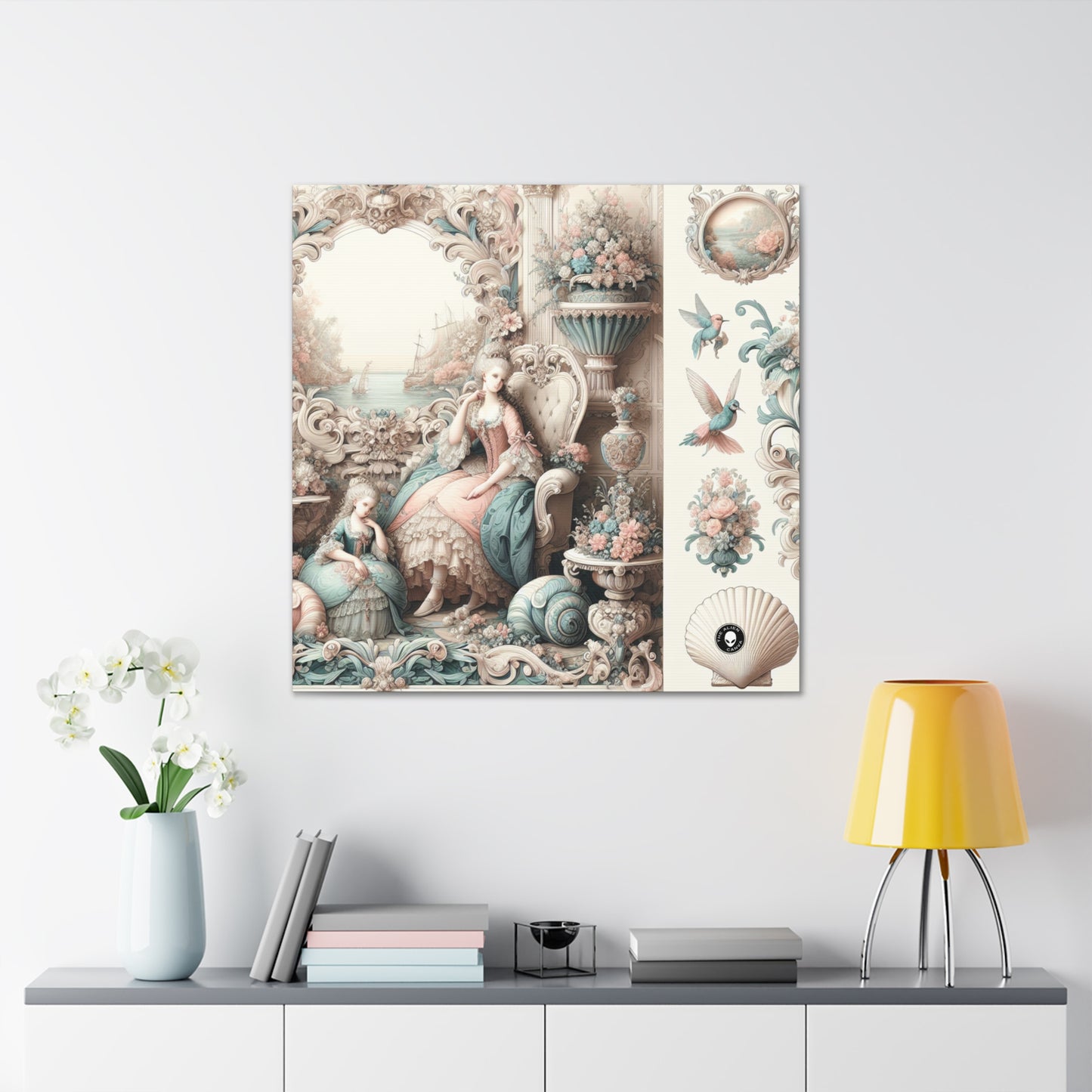 "Encantamiento en jardines en colores pastel: Princesa de hadas rococó" - The Alien Canva Rococo