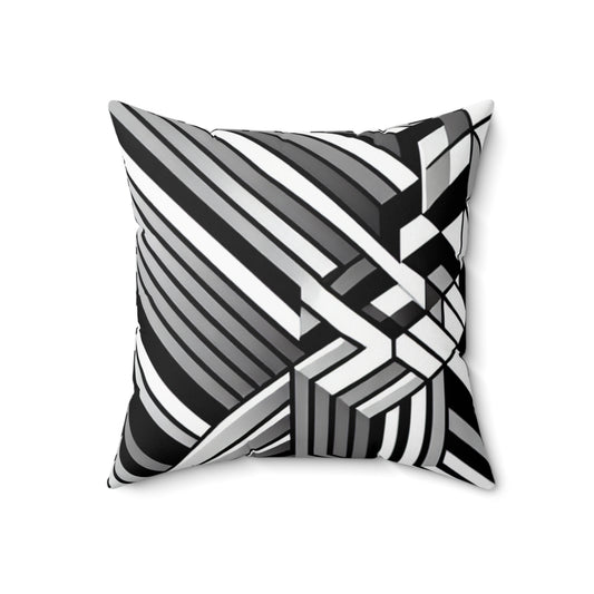 "Perception in Motion: A Mind-Bending Op Art Masterpiece"- The Alien Spun Polyester Square Pillow Op Art