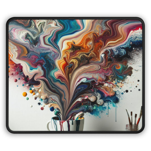 "A Paint Poured Paradise: Acrylic Pouring Art" - The Alien Gaming Mouse Pad Acrylic Pouring Style
