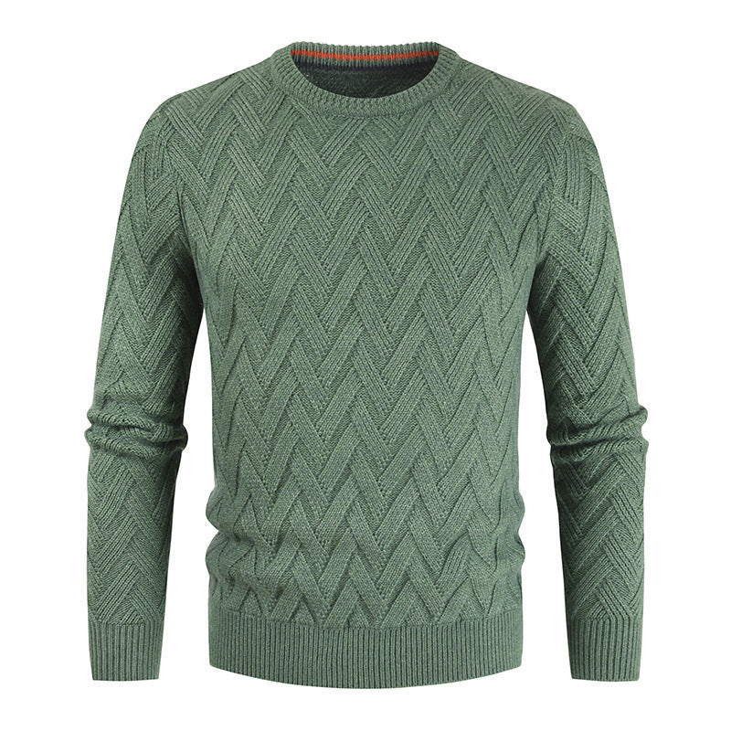 Men's Sweater Solid Color Round Neck Slim Fashion Versatile T-Shirt